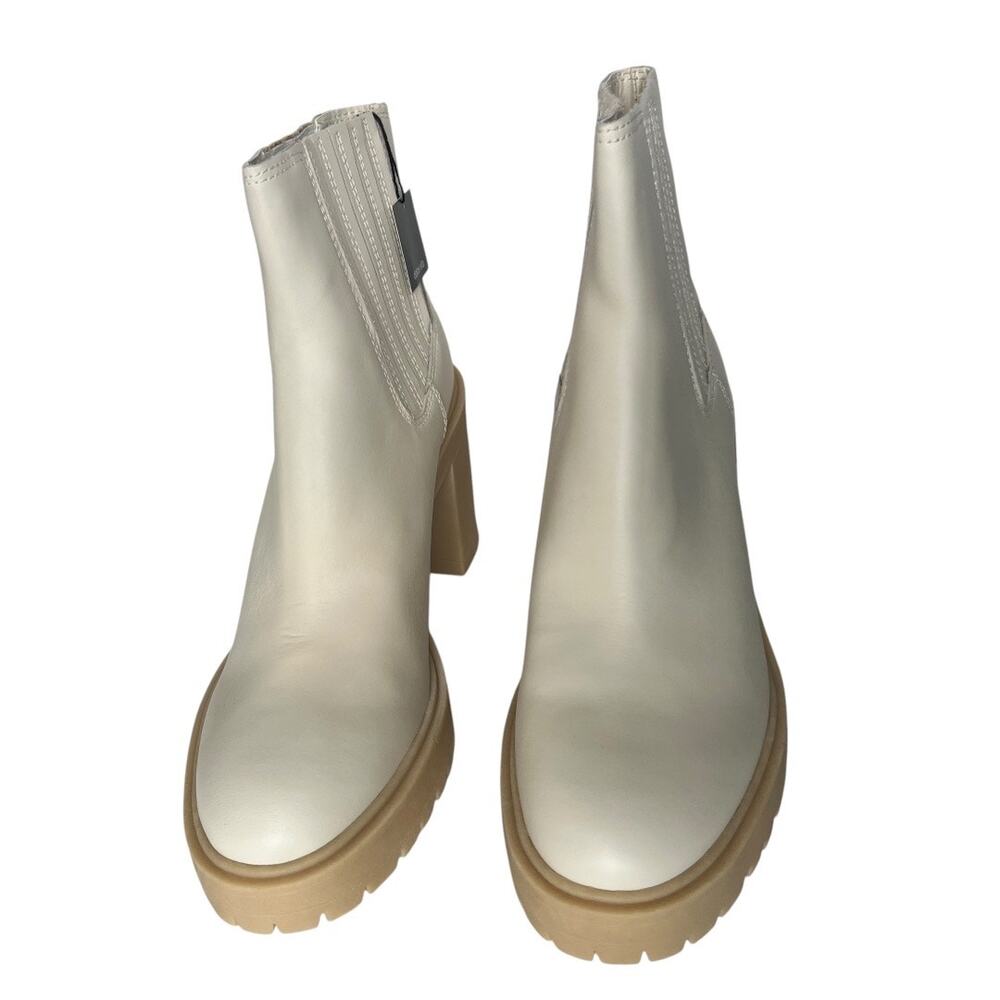 Dolce Vita Caster H2O Platform Lug Sole Leather Ankle Heel Boots Women Size 11 - Picture 4 of 11